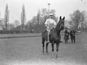 Sportsman Prints: Polo at Worcester Park. Mr Oriel Barker, a veteran player of 74. 20 April 1925