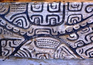 POLYNESIAN MYTHOLOGY Mythological and cosmogenetic images carved into wood on