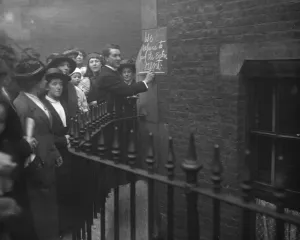 Railings Prints: The Poplar Rent Strike. As a result of an increase of rent the tenants of Grosvenor Buildings