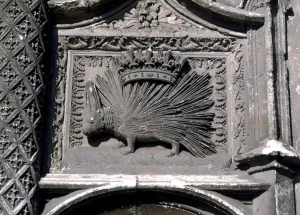 Esoterica Prints: PORCUPINE The porcupine with the royal crown is the emblem of King Louis XII. Carved