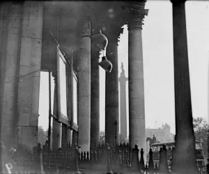 Exterior Prints: Portico of St Martins in the Field. Nelsons Column and Trafalgar Square, London