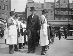 Press Prints: Post Office Ambulance Corps inspected by Director General. Sir Thomas Gardiner