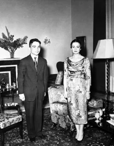A pre- wedding picture of King Hussein of Jordon and Princess Dina Abdel Hamid