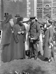 Prebendary Carlile and Archimandrites at Lambeth Palace reception. The Archbishop of Canterbury