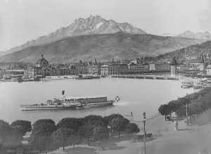 Lake Prints: Where the Premier will spend his holiday. A view of Lucerne showing Mount Pilatus