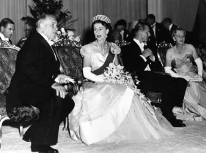 Royal Prints: The Premier of Victoria Mr John Cain entertains Queen Elizabeth II while the Duke