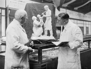 Cheers! Vintage Food And Drink Prints: Preparations for the Bakers exhibition in Islington. Preparations for the confectioners