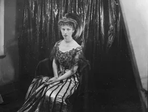 Preparations for Hairdressing Through the Ages Exhibition. M Adolphe model Miss