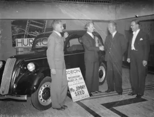 Cinema Prints: Presentation of a promotional car at the Well Hall Odeon in Eltham, Kent