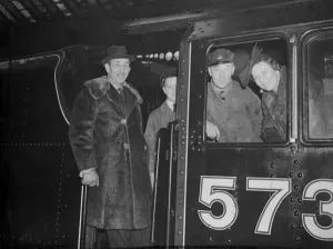 Nineteen Forties Prints: Presentation to Ulster Locomotive. Today, Friday, at Euston Station, London