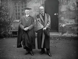 President Masaryk receives Oxford degree. President Masaryk with the Vice Chancellor