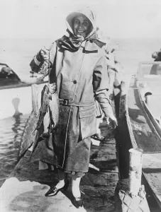 Presidents wife as angler. Mrs Coolidge, wife of the American President with