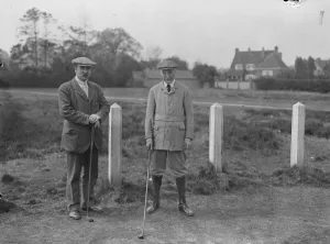 Golf Course Prints: Press versus Clergy at Golf at Walton Heath Bishop of London and Robert Donald