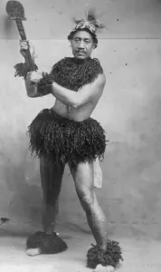 Never pressed by tailors. A gentleman of the Marquesas Islands wearing a costume