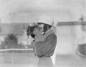 Photo Prints: A pretty French girl press photographer on the riviera 19 January 1921