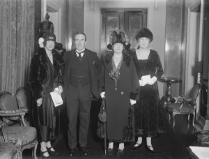 Prime Minister at Y W C A meeting at Carlton House Terrace Left to right Lady Londonderry