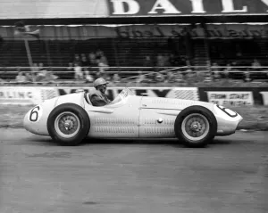 Sports Car Sportscar Sports Car Prints: Prince Bira driving a Maserati during practice at Silverstone for the British Grand