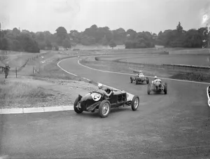 Prince Bira of Siam leading Raymond Mays and Billy Cotton around the New Zealand