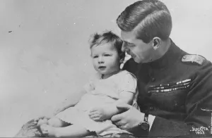 Prince Carol of Romania with his little son Prince Carol of Romania with his little