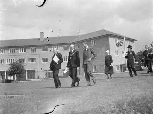 Aristocracy Prints: Prince George, the Duke of Kent, on his visit to the new nurse home at the Memorial