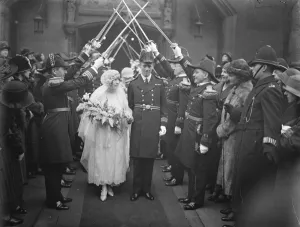 Animals Prints: Prince Georges equerry married The wedding of Lt Commander R G Bowes Lyon, Royal Navy