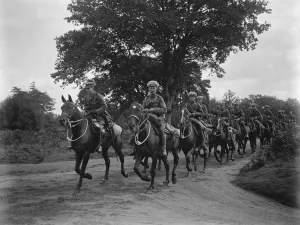 Prince Henry on manoeuvres with first cavalry brigade at Fox Hills, Aldershot. A