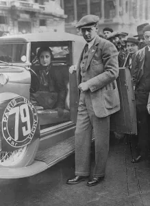 Prince Nicholas of Romania and bride compete in Paris to Nice motor race