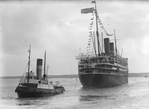 The Prince of Wales home again. HRH arrives at Southampton. The Empress of France