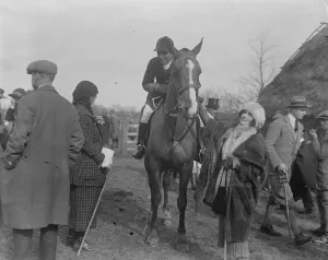 Prince of Wales takes part in the brigade of guards point to point at Astwell Mill