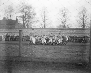 The Prince of Wales at Winchester College. The football match in progress. 7