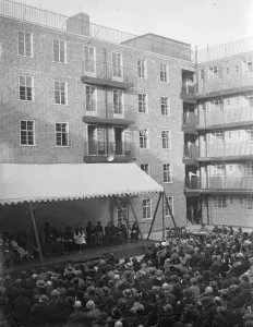 Princess Alice opens new Kensington flats. 11 October 1934