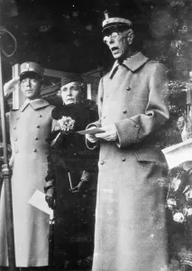 Princess Athlone with King Gustaf at opening of new Stockholm Aerodrome. The Earl of Athlone