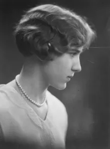 Princess Ingrid of Sweden with her hair bobbed. This portrait was taken last week