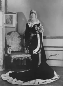 Princess Ingrid of Sweden photographed in her first court dress. 17 January 1928
