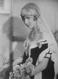 Headdress Prints: Princess Ingrid of Sweden photographed in her first court dress. 17 January 1928