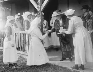 Princess Louise presents souvenirs to nurses at Chailey Heritage 25 March 1920