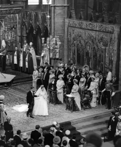 Marriage Prints: Princess Margaret and her new husband, Antony Armstrong - Jones, walk hand in hand