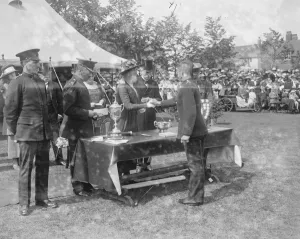Award Prints: Princess Mary at the Gordon Bois home. 14 June 1920