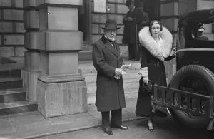 Private view day at the Royal Academy. Sir John and Lady Lavery. 1932