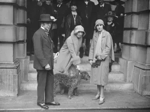 Private view day at the Royal Academy. Sir John and Lady Lavery and their daughter