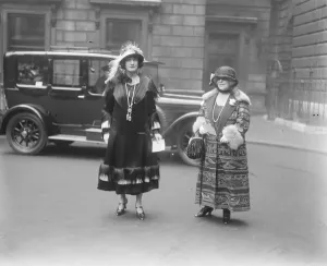 Aristocrats Prints: Private view day at the Royal Academy. Miss Lillah McCarthy and Lady Meyer. 3