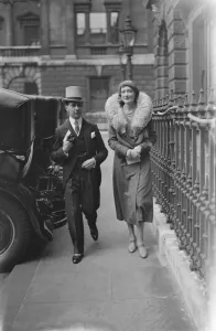 Railings Prints: Private View Day at the Royal Academy Sir Treshan and Lady 1933