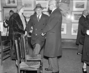 Fur Coat Prints: Private View Day at the Royal Society of Painters in Water Colour, Pall Mall, London