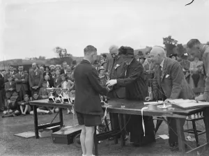 Desk Prints: Prize giving at Sidcup County School in Kent. 1939