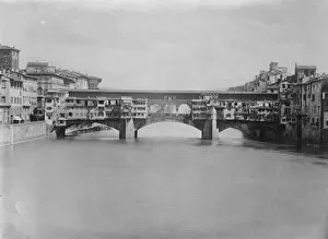 Italian Collection: Quaint Bridge Princess Mary Admired Quaint Ponte Vecchio at Florence in Italy