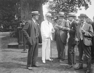 Quaint Druids ceremony at Blenheim Park The Duke of Marlborough talking to some