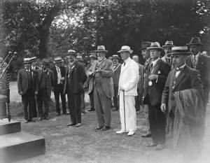 Quaint Druids ceremony at Blenheim Park The Duke of Marlborough talking to some