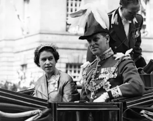 Qeii Prints: The Queen and the Duke of Edinburgh Attend the Scottish National Service. The Queen