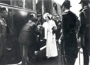 The Queen Greeted by the French Locomotive Driver of the Royal Train in Paris 1938