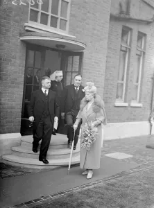Queen Mary opened the new wing of the Manor House Hospital, Golders Green, London